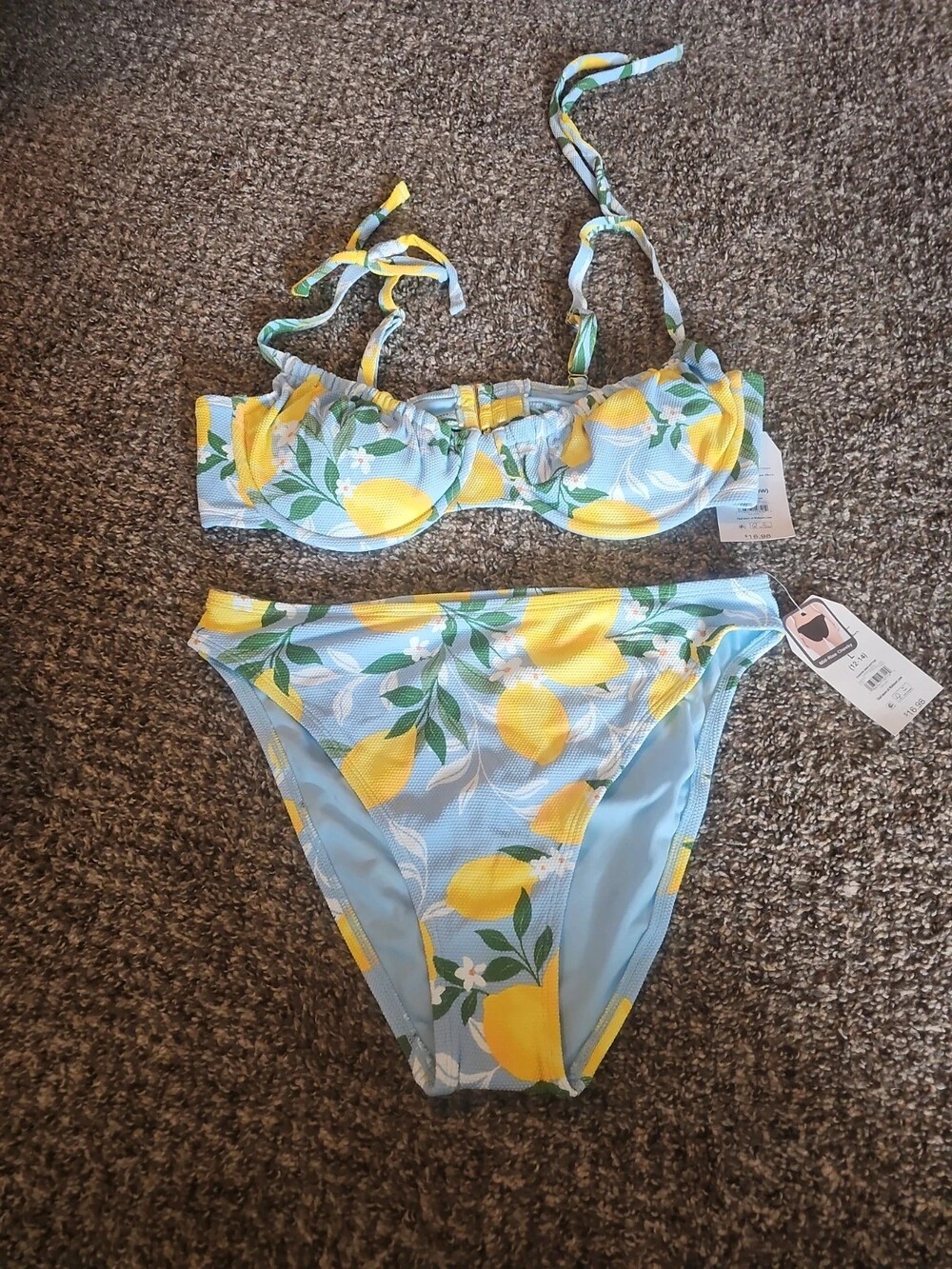 Time and Tru Lemon Bikini Set NWT